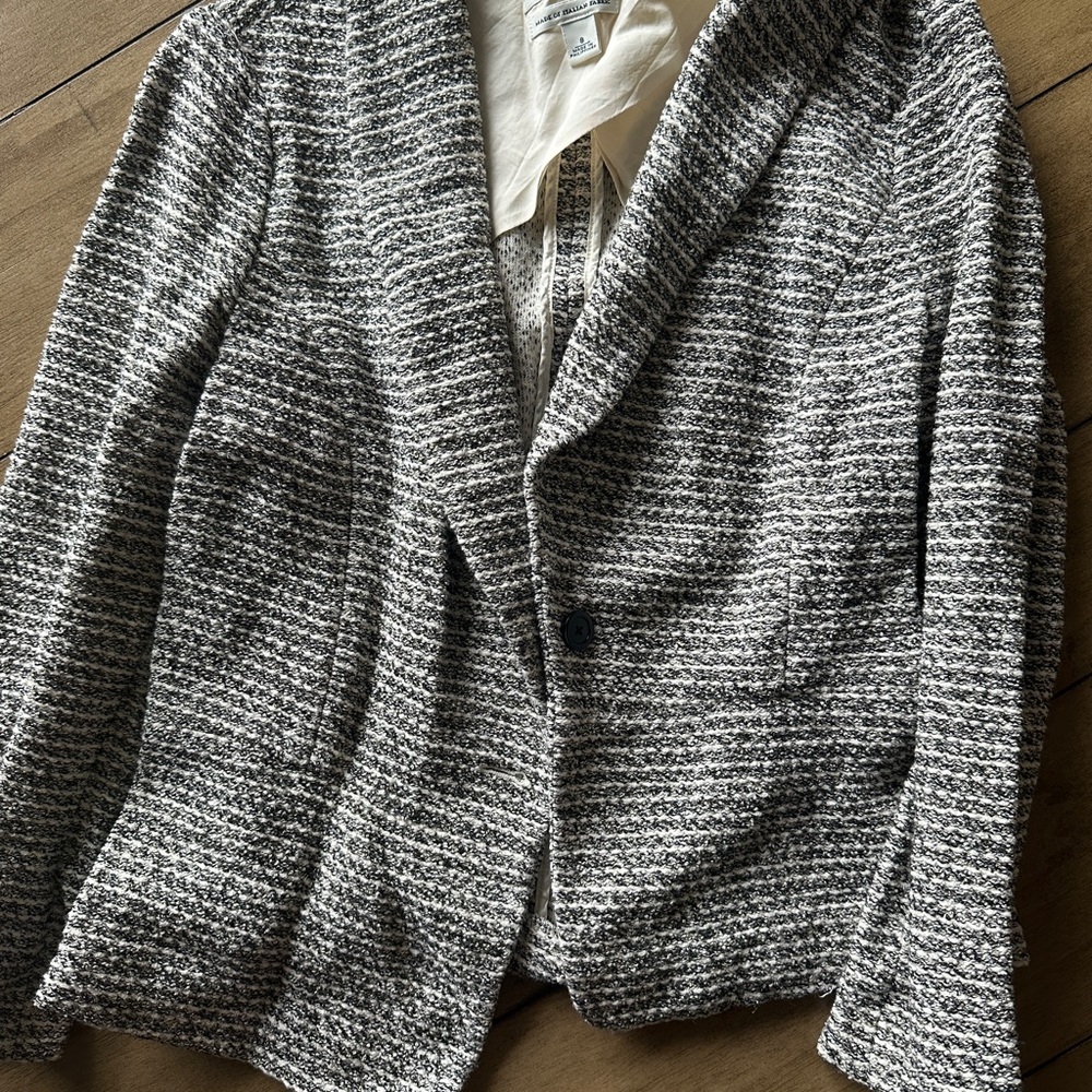 Banana Republic Black and White Textured Blazer size 8